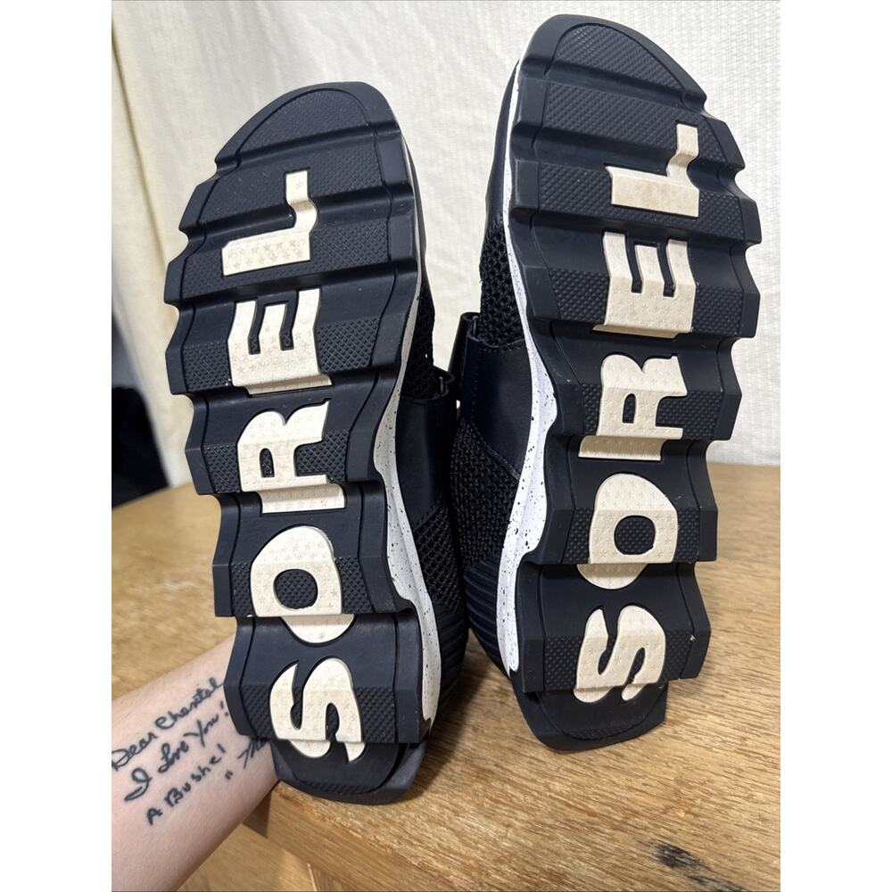 Sorel Kinetic Lite Strap Sneakers Women’s Size 10 Black White Comfort Shoes - Picture 9 of 11